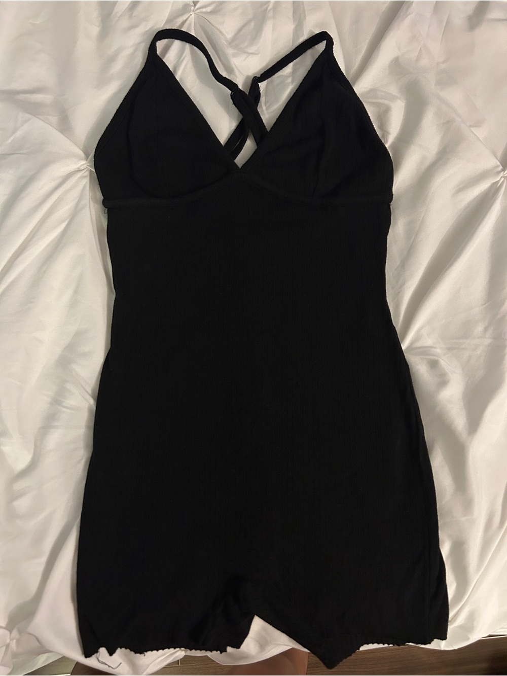 Black Women's Ribbed Romper - Comfortable and versatile